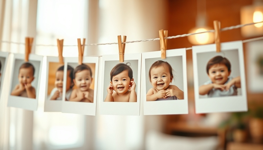 Polaroid photos of infants symbolize memory development.