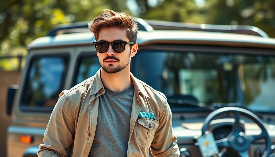 Casual outdoor scene with two people wearing sunglasses.