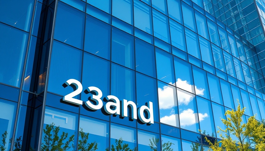 23andMe building reflecting sky, symbolizing company impact.