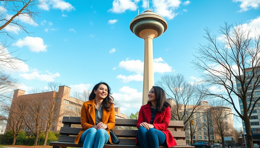 Women in urban park, Baltimore walking group empowers women, sitting on a bench.
