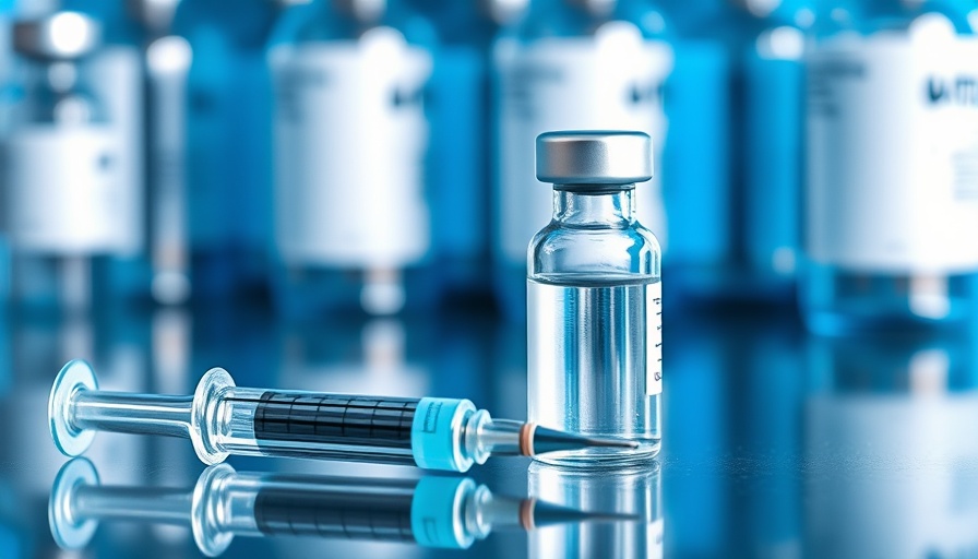 Vaccine vial and syringe in a lab setting, symbolizing fake CDC vaccine web page.