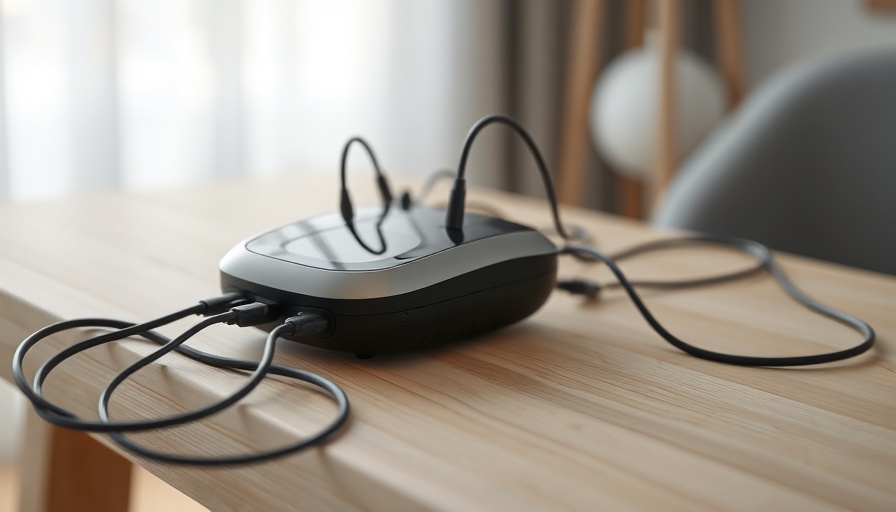 Brain stimulation device for stroke fatigue on a wooden table.