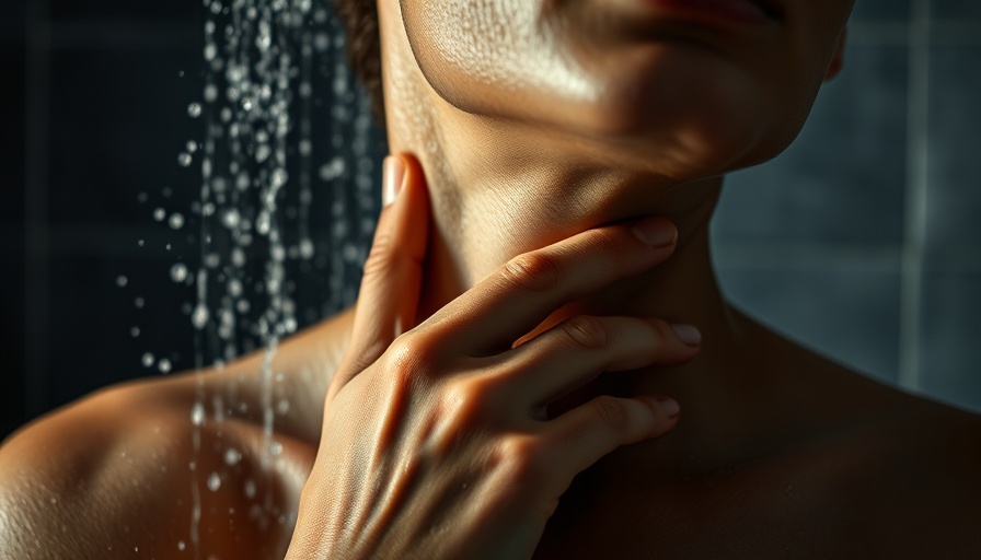 Person finding calm under cascading shower, showing some stress can be good for health and wellness.
