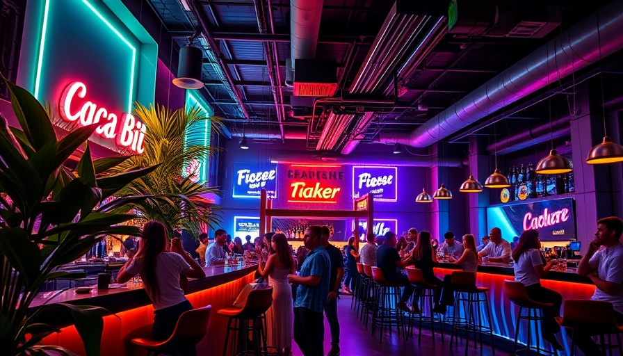Vibrant modern bar in Houston, perfect date night setting.