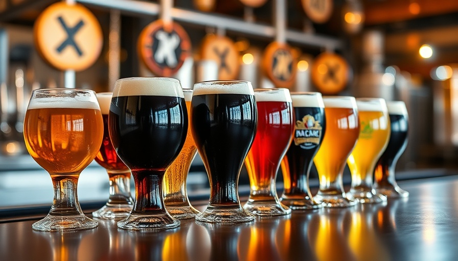 San Antonio business brewery beer glasses display
