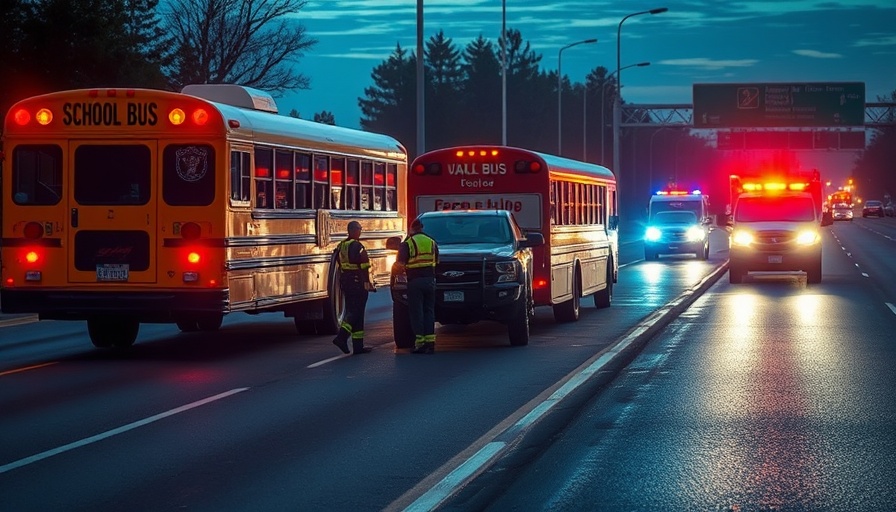 NEISD school bus crash San Antonio scene with emergency responders, police, and a fire truck.