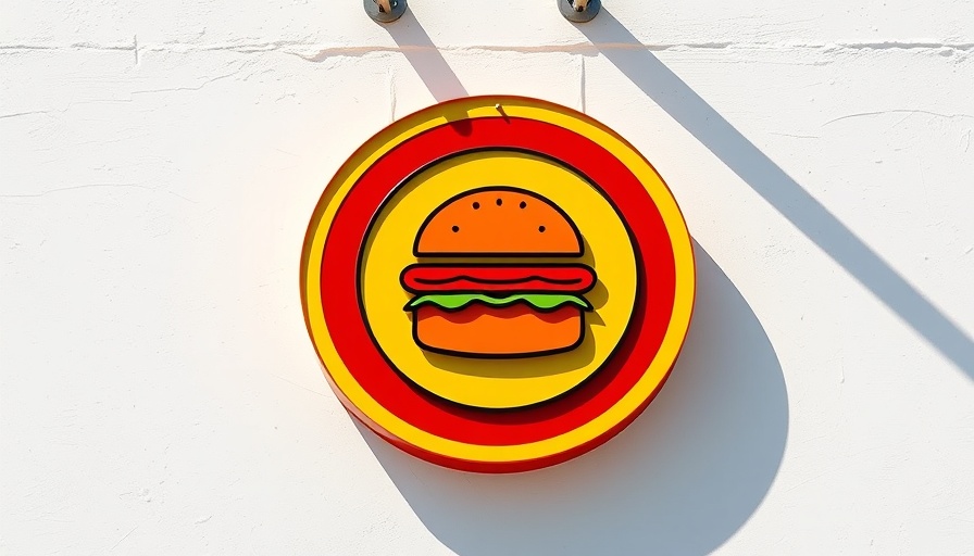 Chris Madrid’s San Antonio seven-day operation sign, burger graphic visible