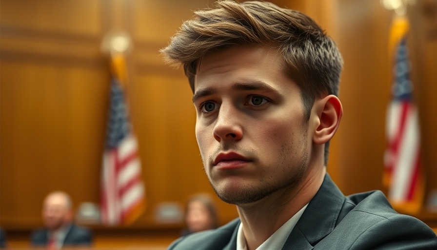 Serious man in courtroom during San Antonio breaking news.