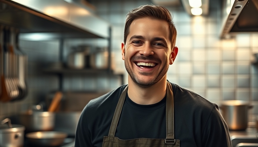 Cheerful chef in San Antonio dining kitchen