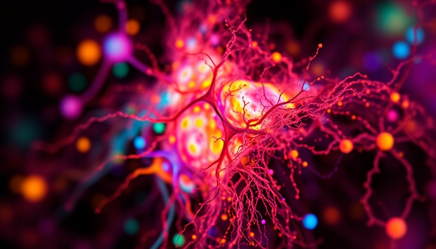 Vibrant neural data visualization representing dopamine role in learning.
