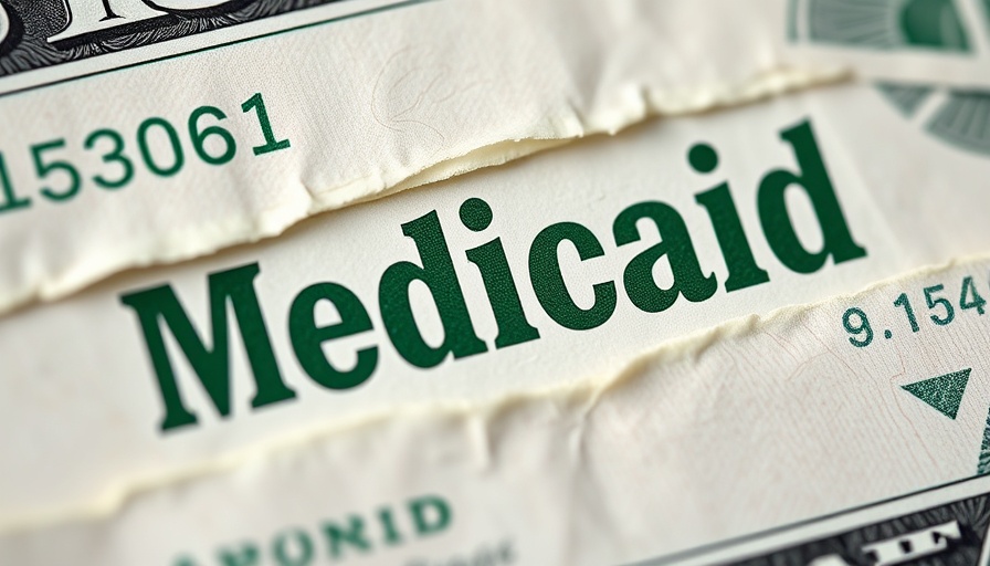 Torn dollar revealing Medicaid, symbolizing impact of Medicaid cuts.