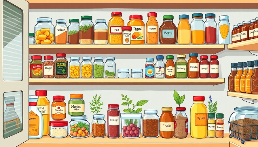 Colorful organized pantry for AI meal planning for health and wellness.