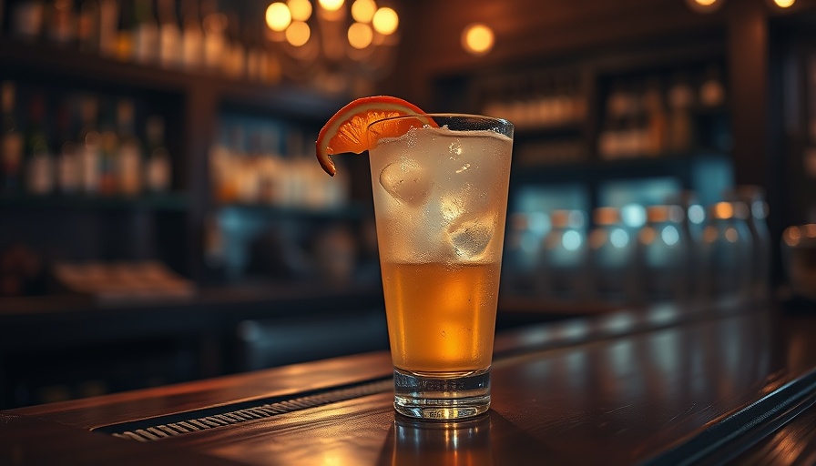 Chilled cocktail with orange twist at a San Antonio bar.