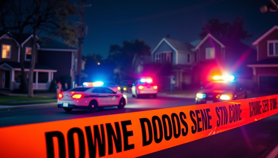 Crime scene with police cars and tape in Washington state