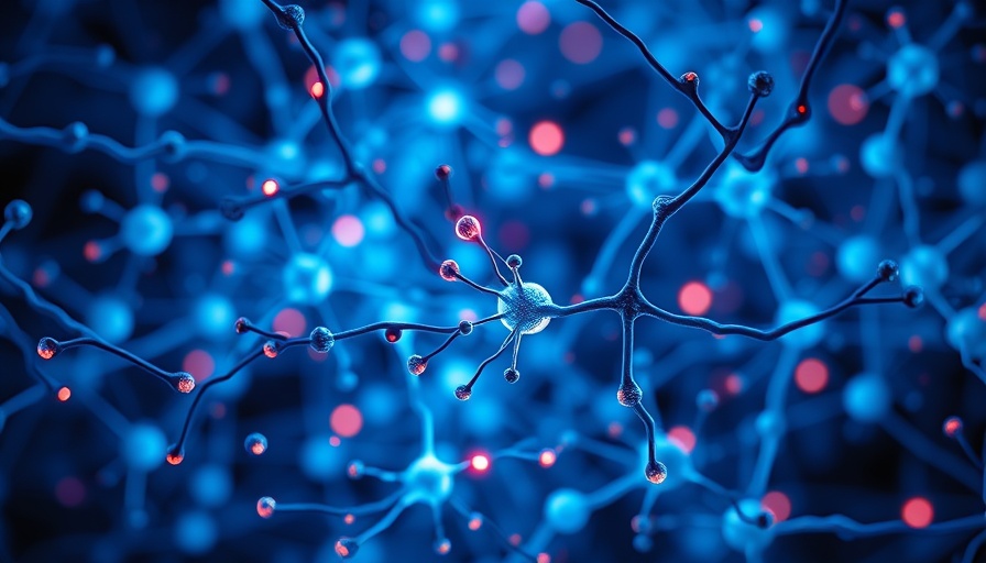 Futuristic self-learning artificial neurons glowing in a digital network.