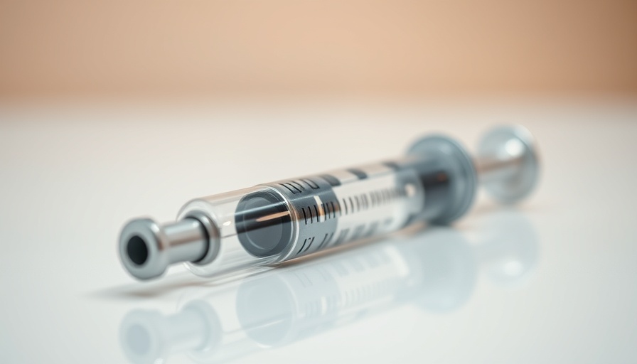 Syringe on white surface, symbolizing healthcare discussion.