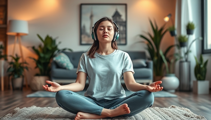 Meditation builds confidence: young woman meditating peacefully at home.