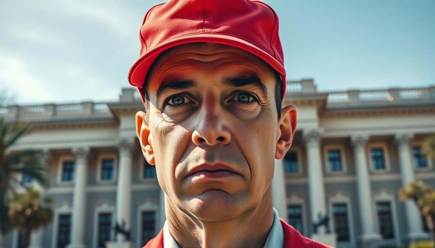 Image of a man in a red cap over a domed building for Elon Musk $1 million giveaway.