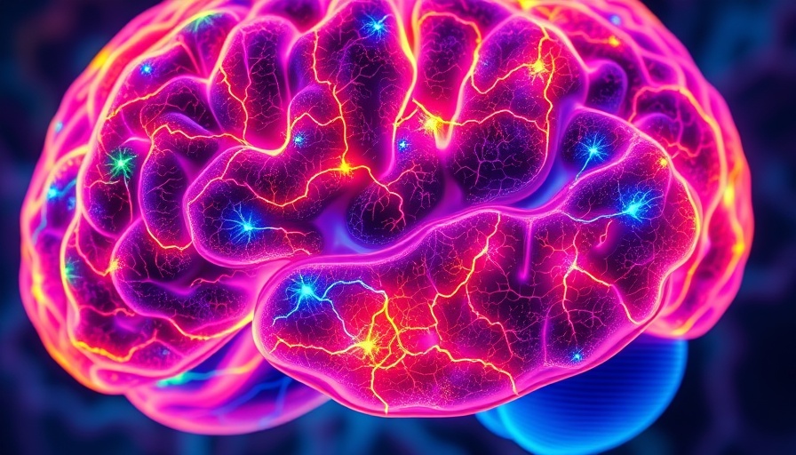 Visualization of brain-wide changes in neuronal connections, colorful.