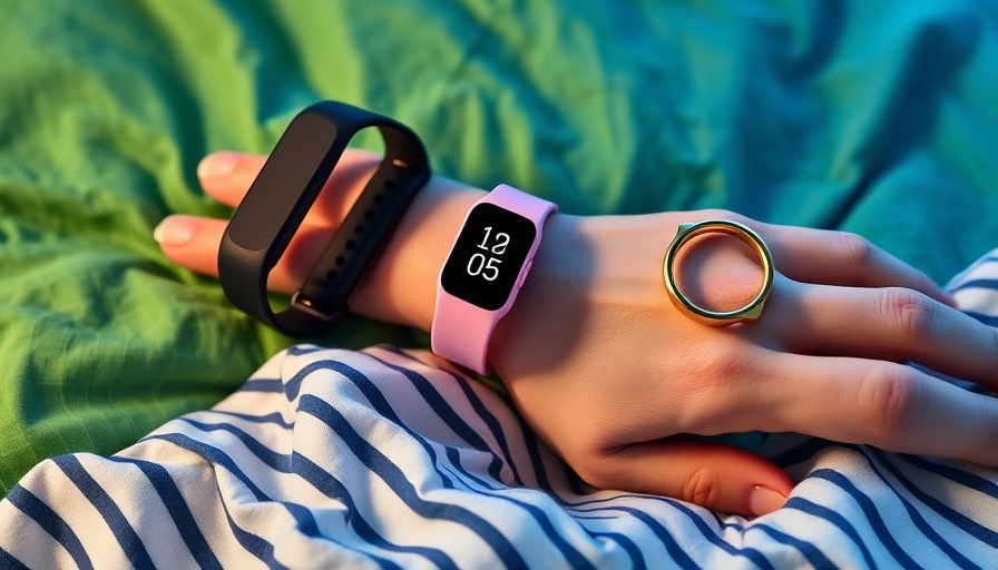 Modern sleep trackers, including fitness bands and a ring, in a stylish layout.