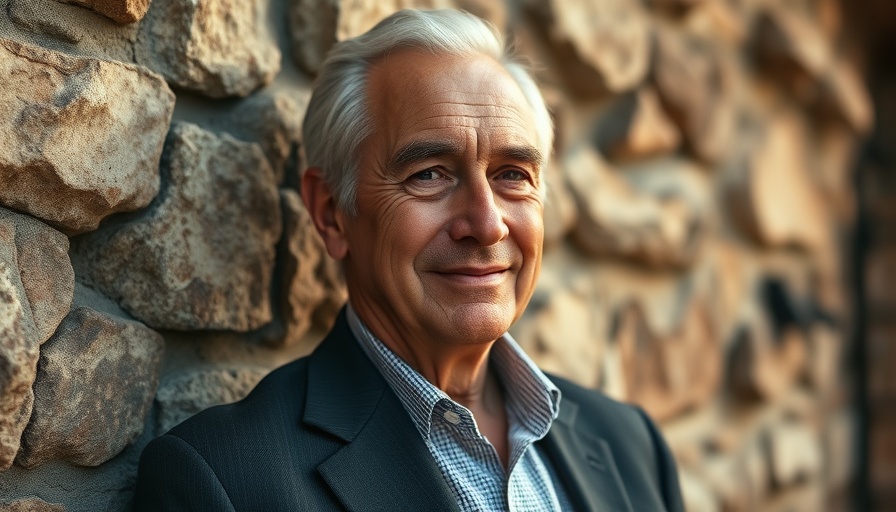 Portrait of older man smiling in soft lighting, H-E-B heirs.