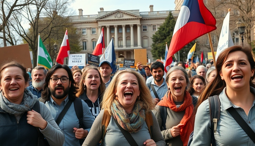 Cornell protest with students carrying flags and signs on campus.