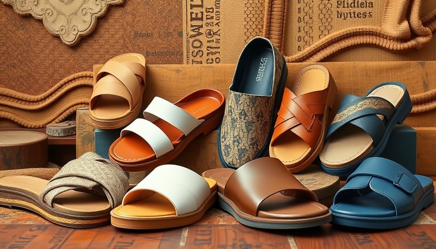 Stylish women's slides 2025 in retro background