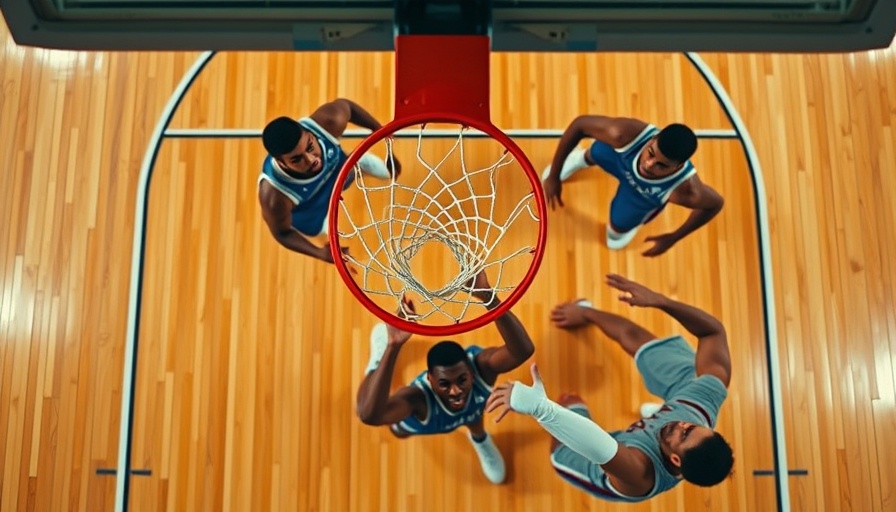 Intense overhead basketball action on court, San Antonio cultural events.