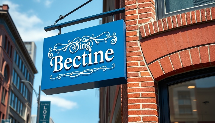 Blue brick building business sign in San Antonio.