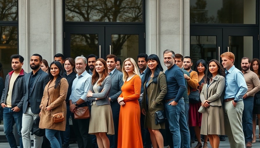 HHS layoffs confusion errors: people queuing at building.