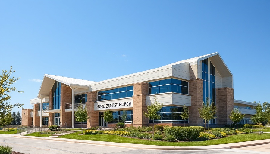 Modern expansion of Frisco First Baptist Church with new design.