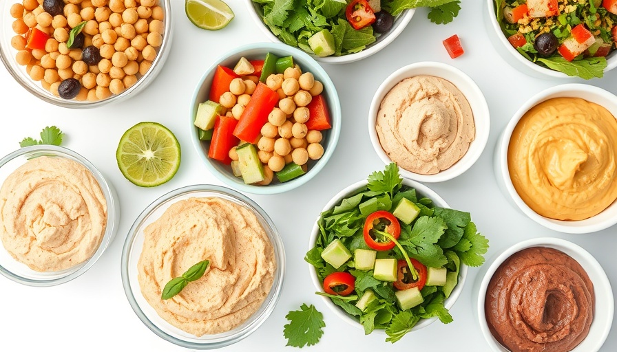 Vibrant salad bowls with hummus, showcasing San Antonio dining.