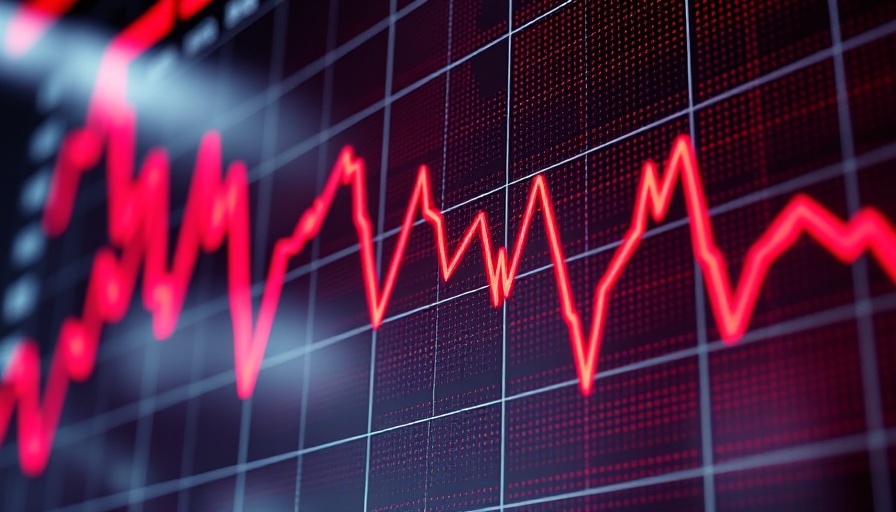 Stock market display graph with declining trend in breaking US news