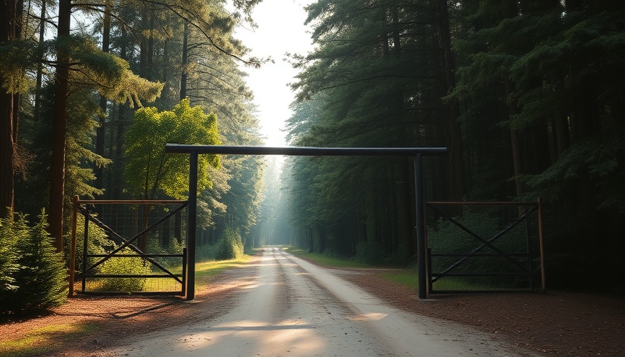 Rural gated forest road suggesting 'governmental immunity in Texas'.