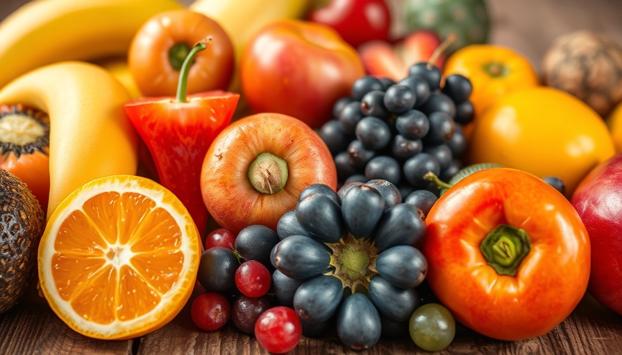 Colorful fresh fruits for health and wellness benefit.