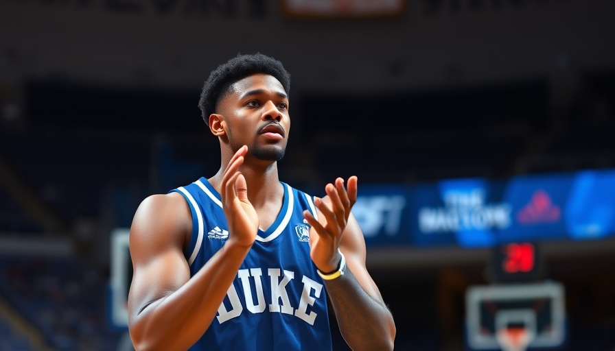 Duke player preparing for Duke-Houston Final Four clash.