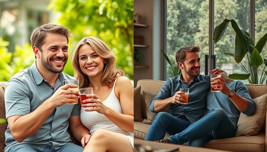 Couple enjoying drinks outdoors and indoors, Kit Hoover divorce news context.