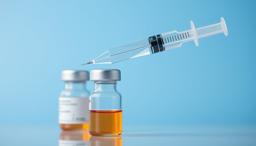 Close-up of vials and syringe depicting shingles vaccine dementia prevention.