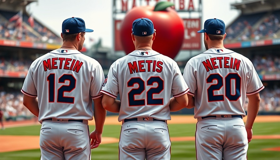 Mets Big 3 baseball players in pre-game ceremony at stadium.