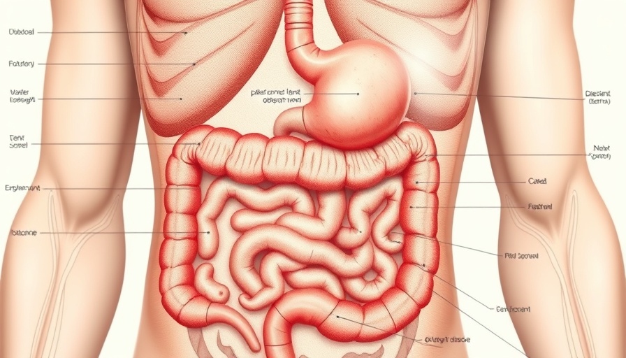 Akkermansia muciniphila health benefits illustrated through detailed gut anatomy.