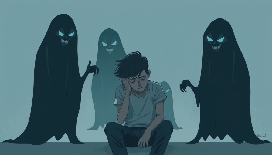 Illustration of anxiety with shadows representing Sunday Scaries.