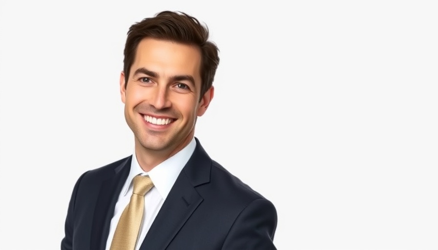 Smiling man in a suit on white background, KHOU 11 Morning News.