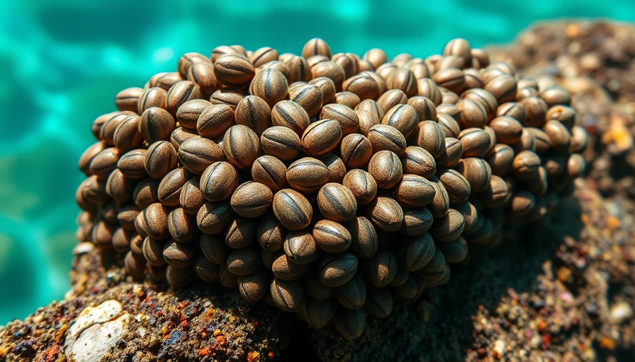 Texas zebra mussels infestation close-up.