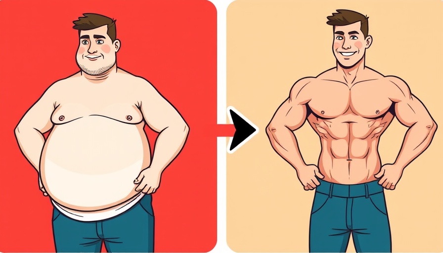 Illustration showing male body transformation to highlight testosterone levels.