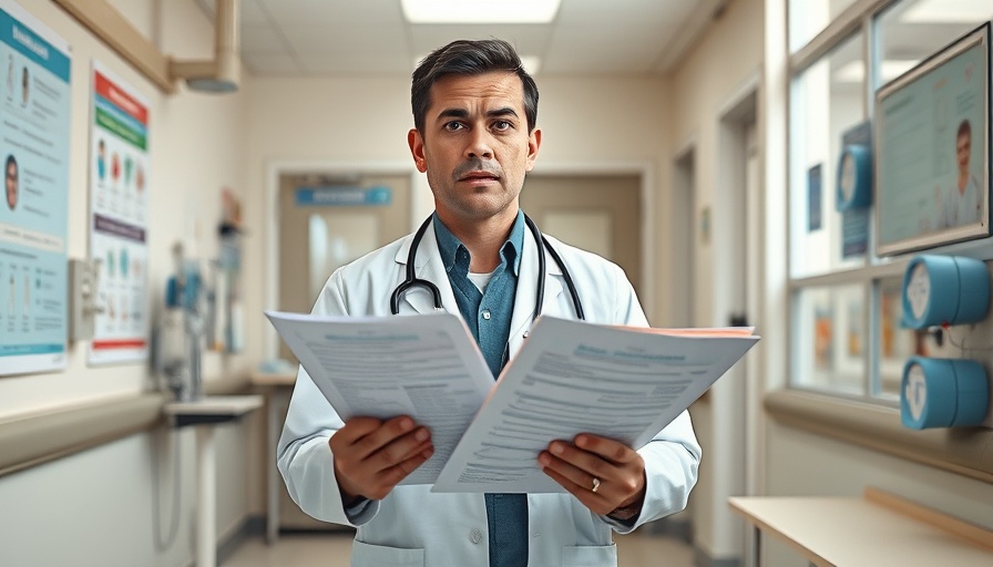 Worried pediatrician in clinic addressing Texas measles crisis