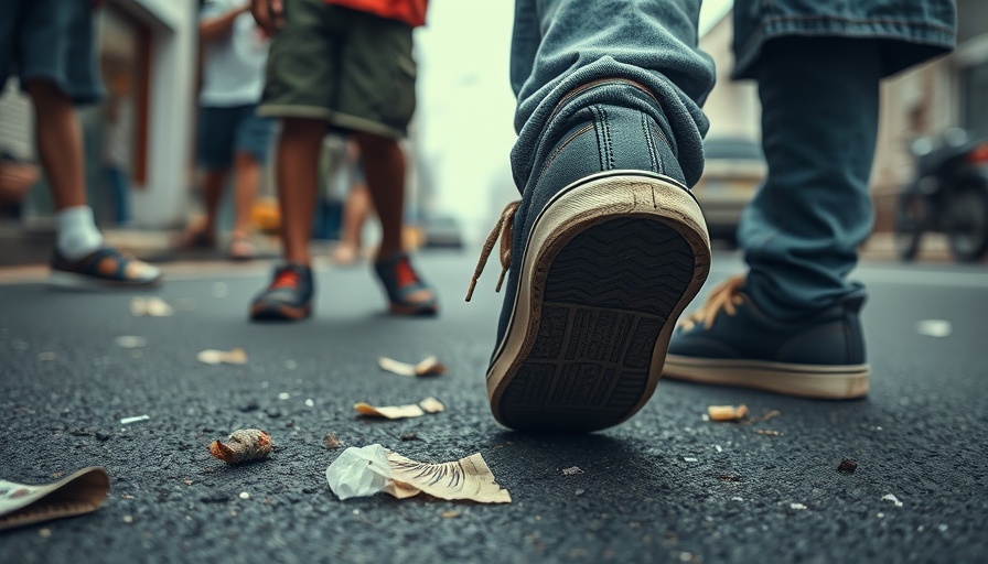 San Antonio breaking news: children in worn sneakers on a street.