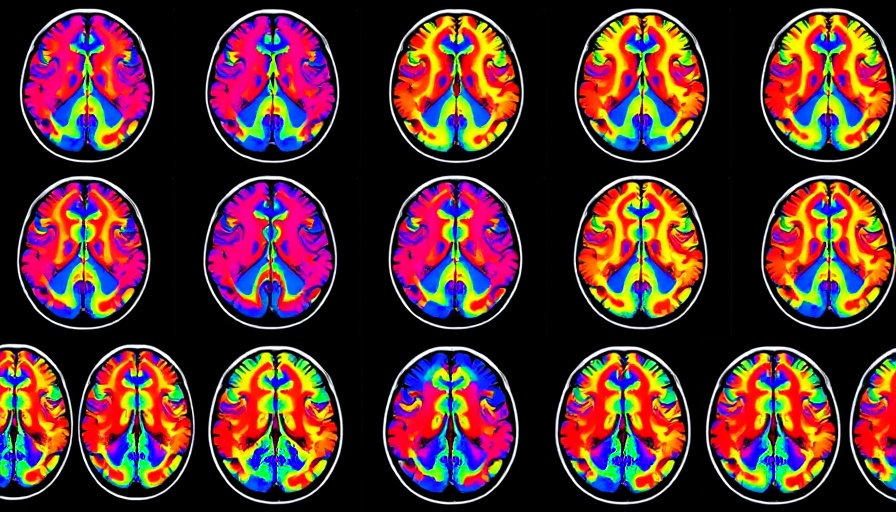 Colorful MRI scans illustrating blood flow and Alzheimer's risk.