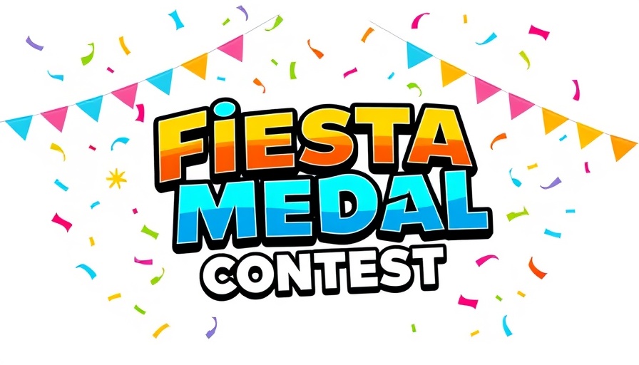 Colorful 2025 Fiesta medal contest logo with festive design.