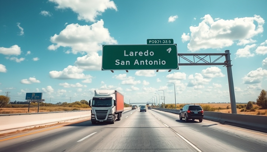 San Antonio business transportation route with highway sign.