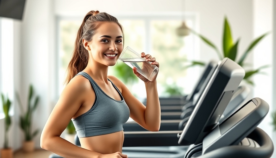 Health and wellness treadmill exercises: young woman hydrating